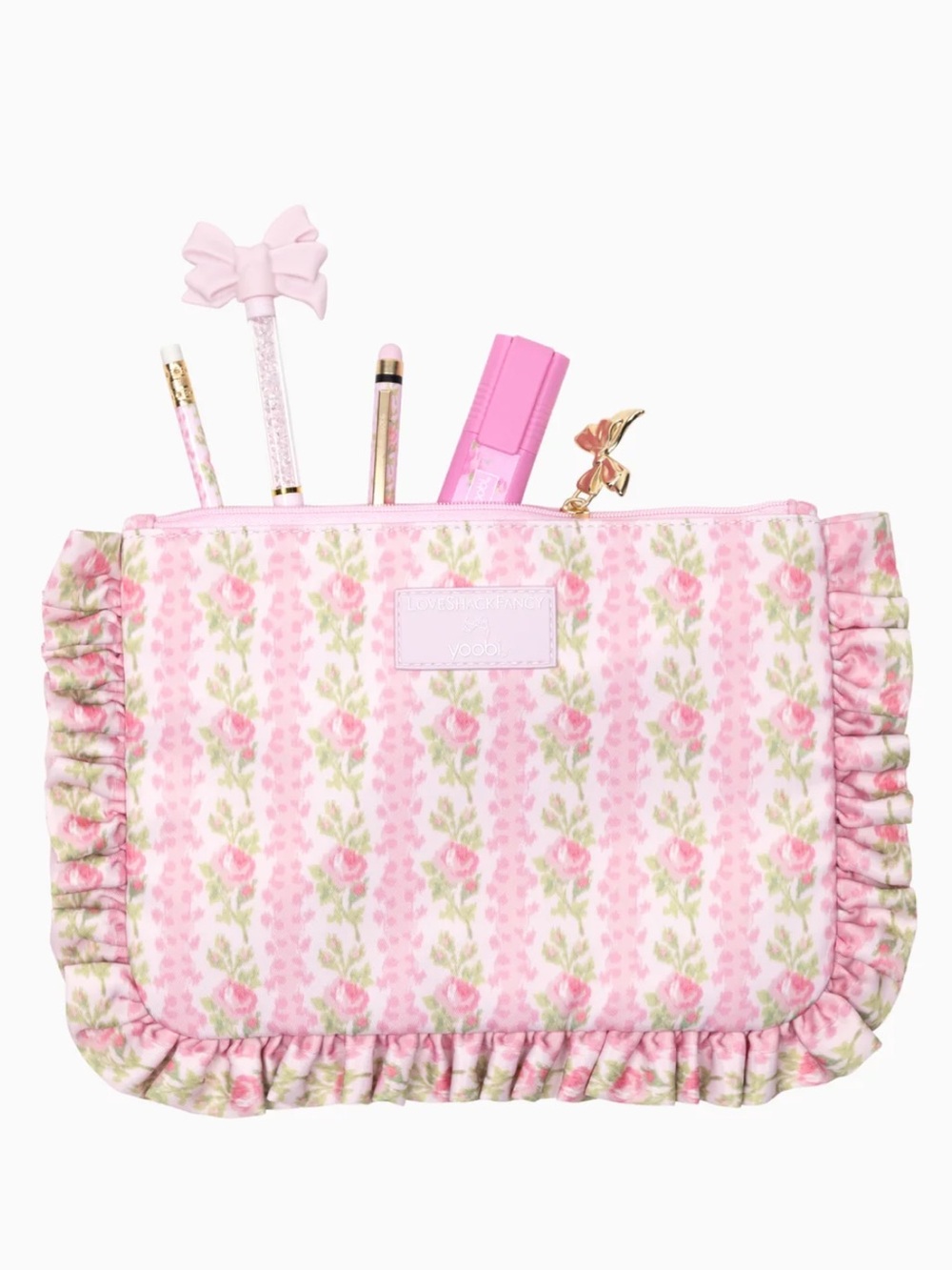 LoveShackFancy Blooming Heirloom Ruffle Accessory Pouch